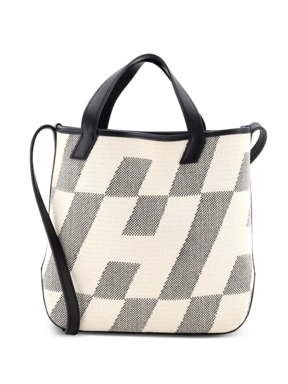 Hermès Pre-Owned Cabas H en Biais Tote Canvas with Leather 27 shoulder bag - Black