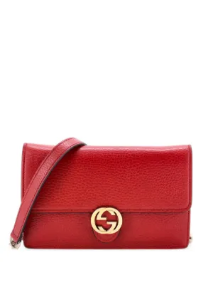Gucci Pre-Owned インターロッキング パテント ミディアム ショルダー