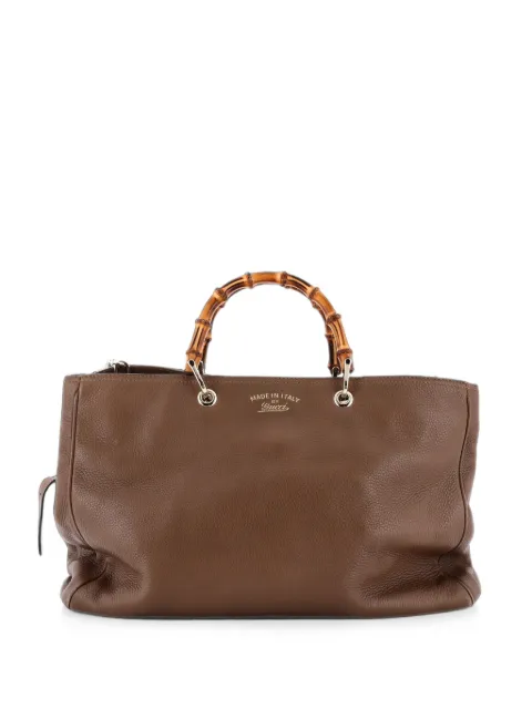Gucci Pre-Owned tote grande de piel y bambu