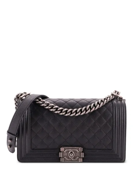 CHANEL Pre-Owned Boy Flap Bag Quilted Caviar Old Medium crossbody bag