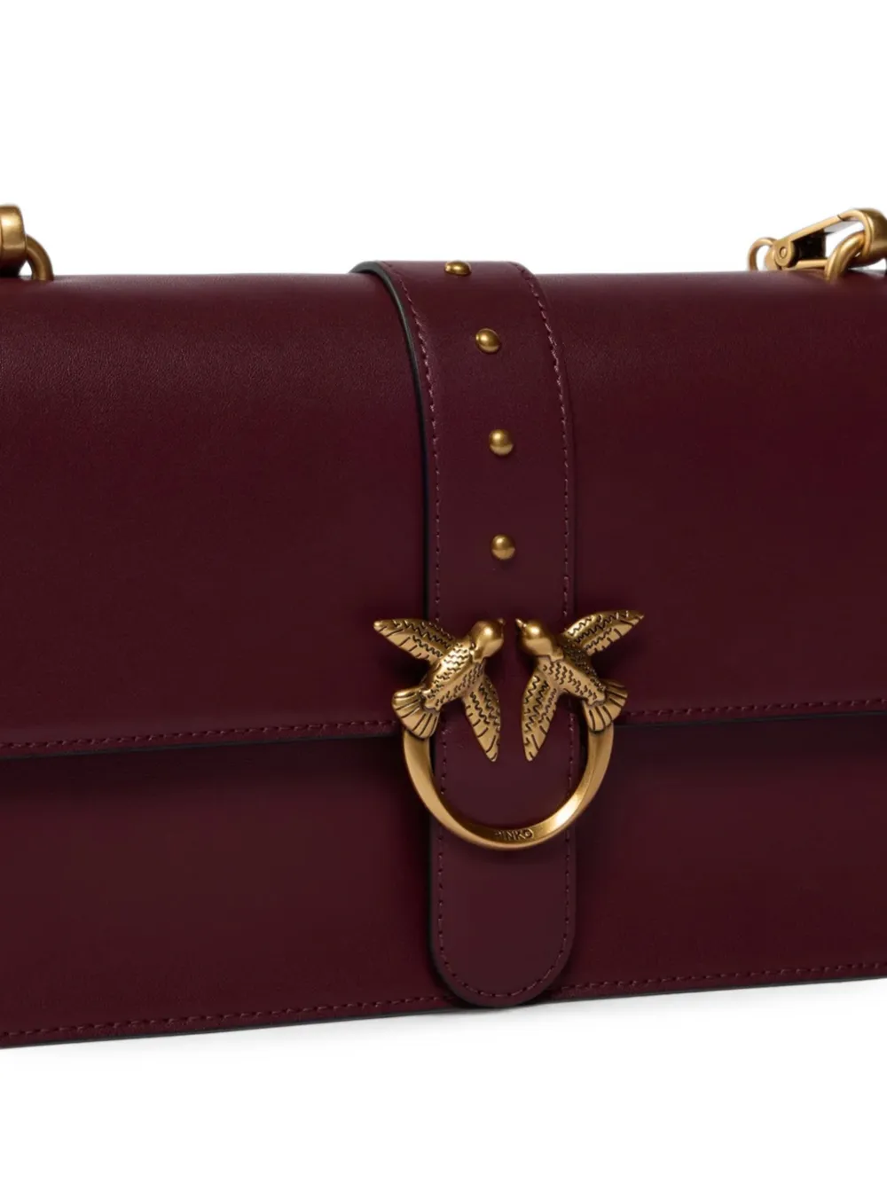 PINKO Medium Love handtas van leer met gesp Rood