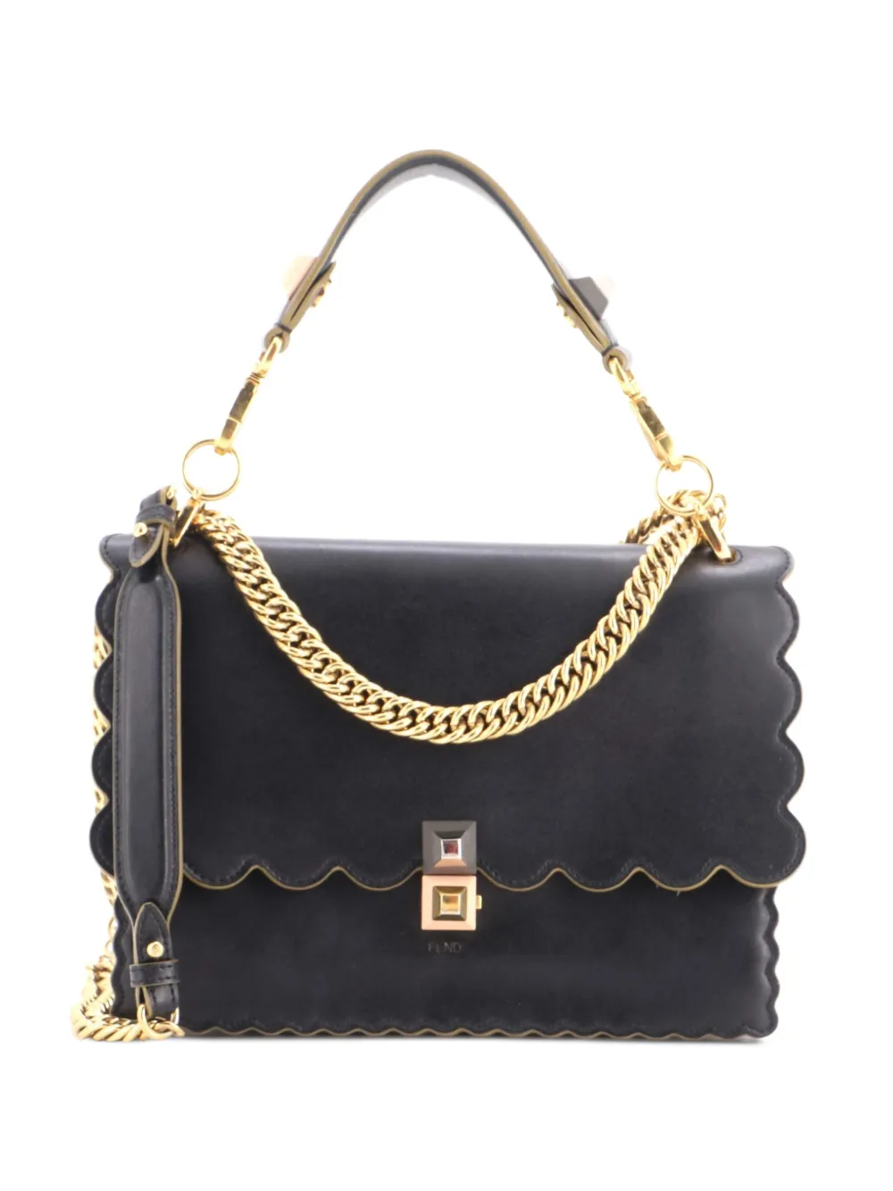 Fendi Pre-Owned Kan I Bag Leather Medium shoulder bag - Schwarz