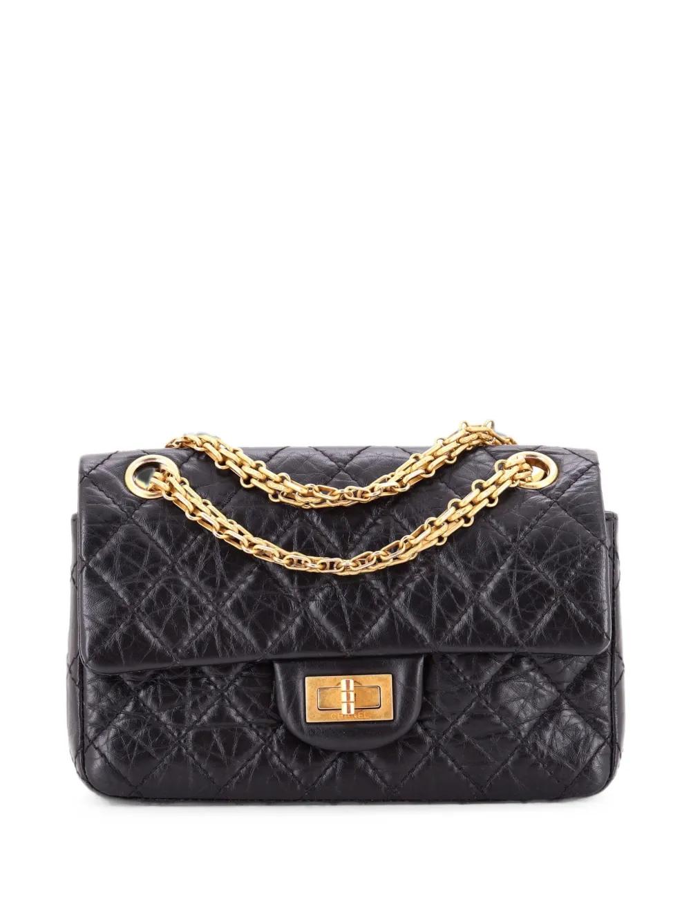CHANEL Pre-Owned Reissue 2.55 Flap Bag Quilted Aged Calfskin Mini crossbody bag - Nero