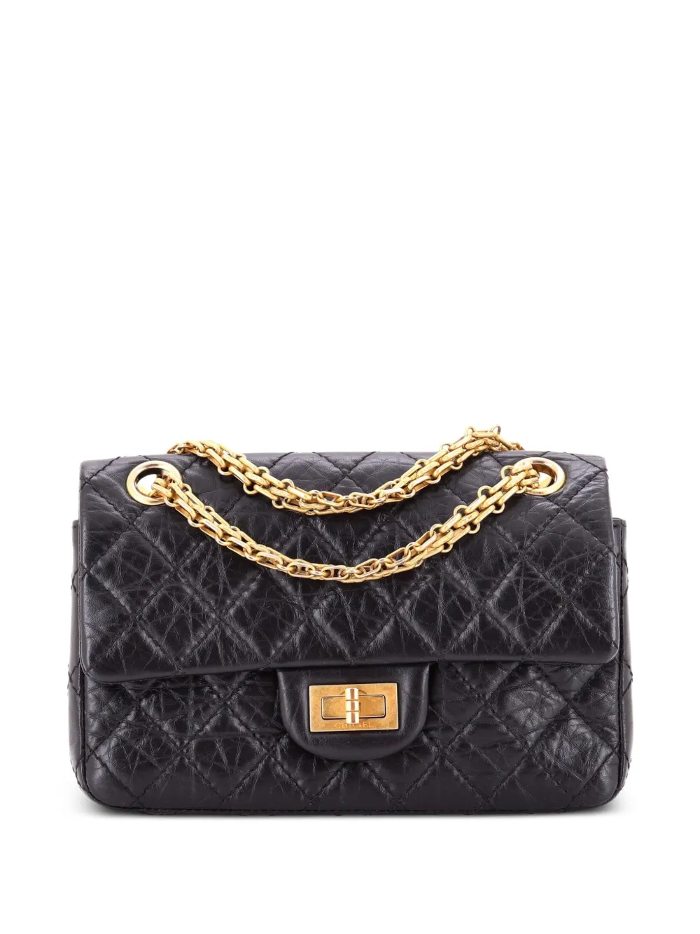 CHANEL Pre-Owned Reissue 2.55 Flap Bag Quilted Aged Calfskin Mini crossbody bag - Schwarz