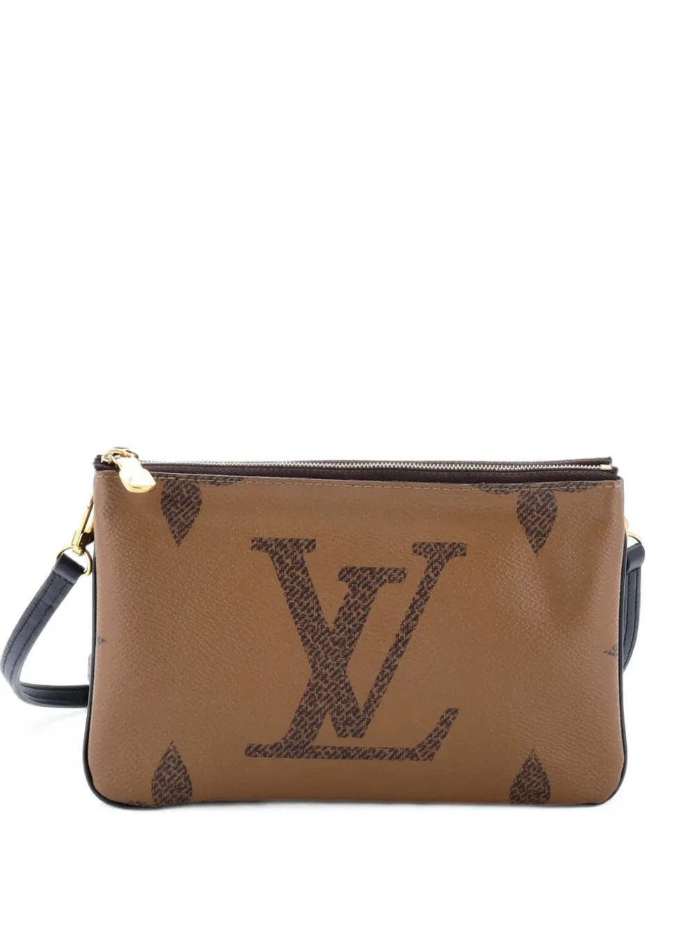 Louis Vuitton Pre-Owned Double Zip Pochette Reverse Monogram Giant clutch bag - Marron