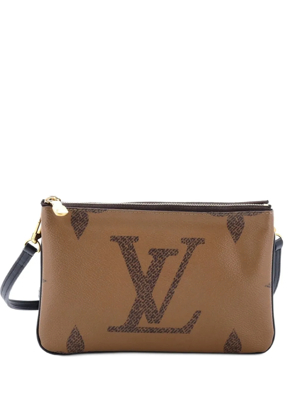 Louis Vuitton Pre-Owned Double Zip Pochette Reverse Monogram Giant clutch bag - Braun