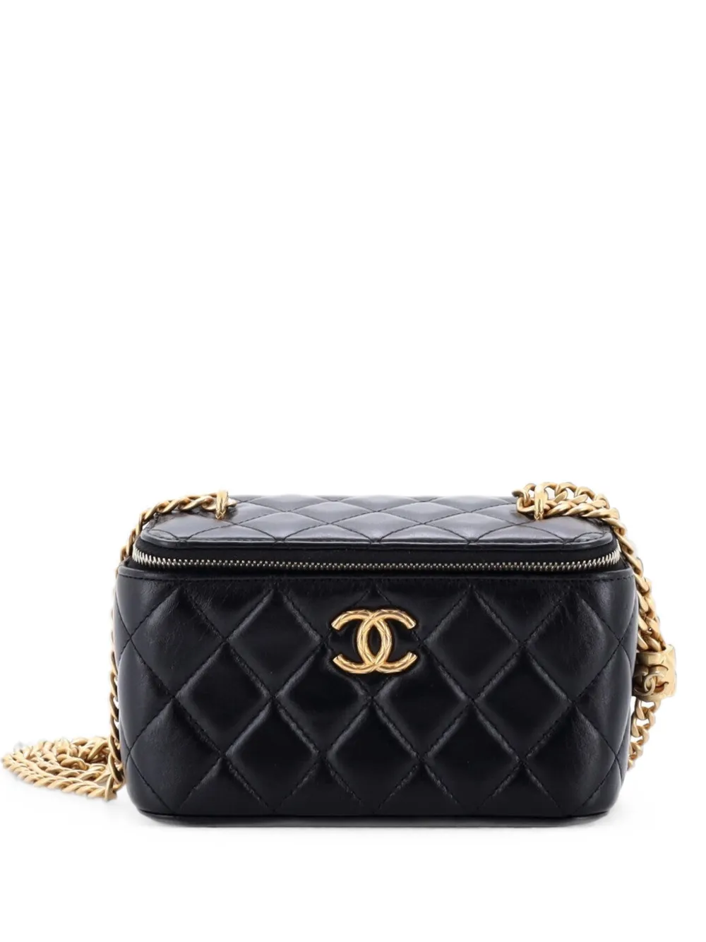 CHANEL Pre-Owned All Slide Long Vanity Case with Chain Quilted Lambskin Small crossbody bag - Nero