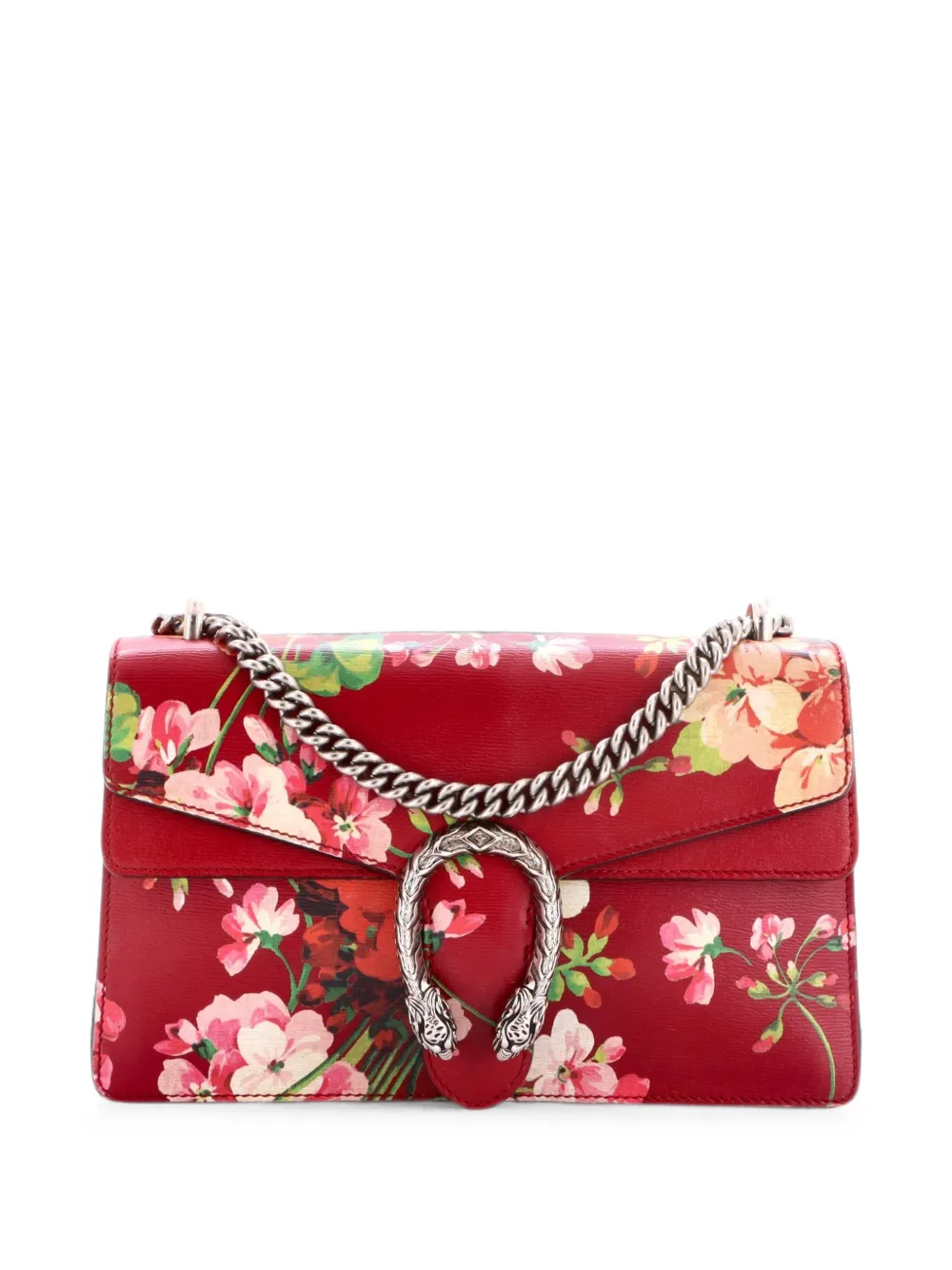 Gucci Pre-Owned Dionysus Bag Blooms Print Leather Small shoulder bag - Rosso