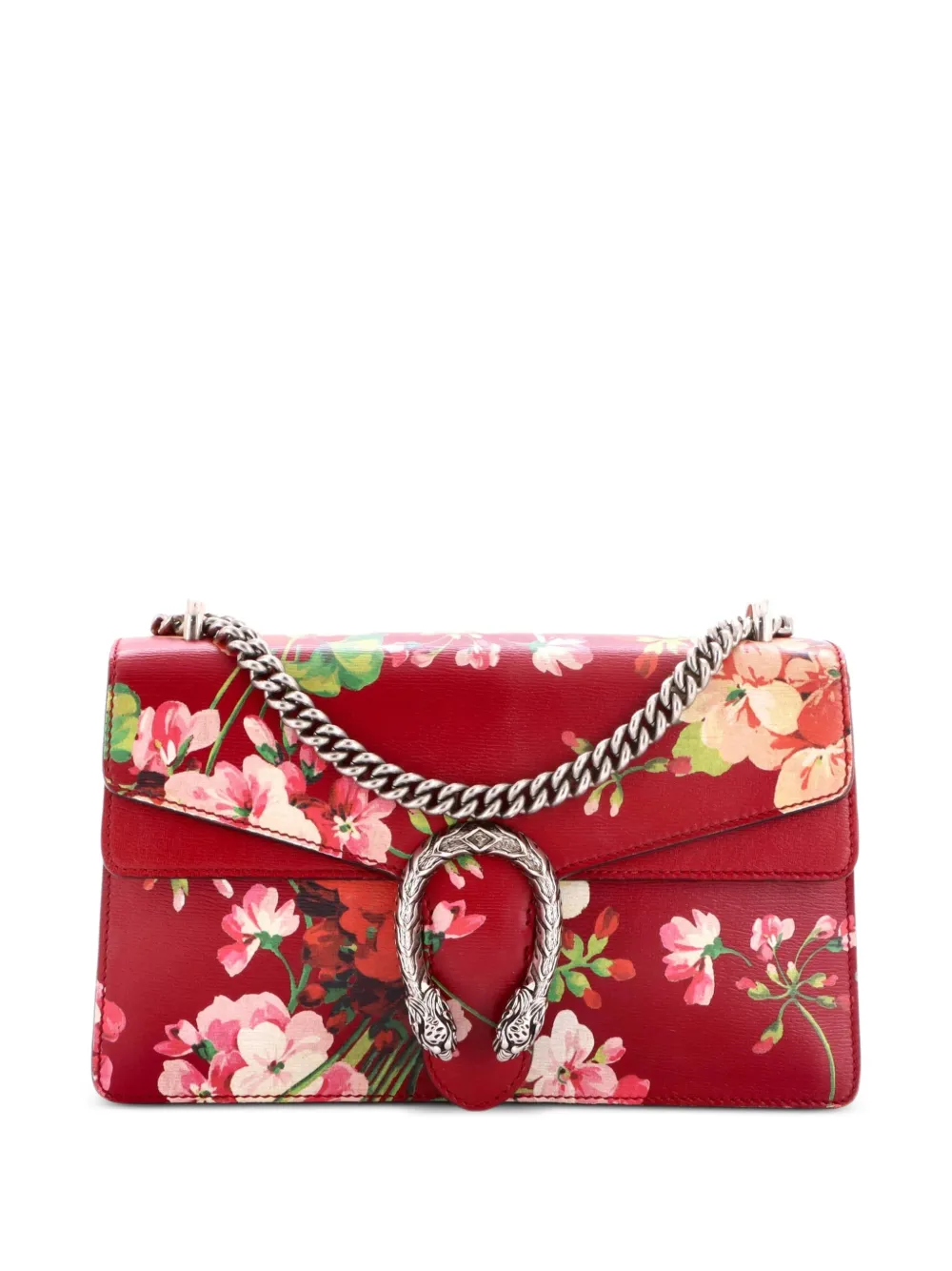 Gucci Pre-Owned Dionysus Bag Blooms Print Leather Small shoulder bag - Rosso