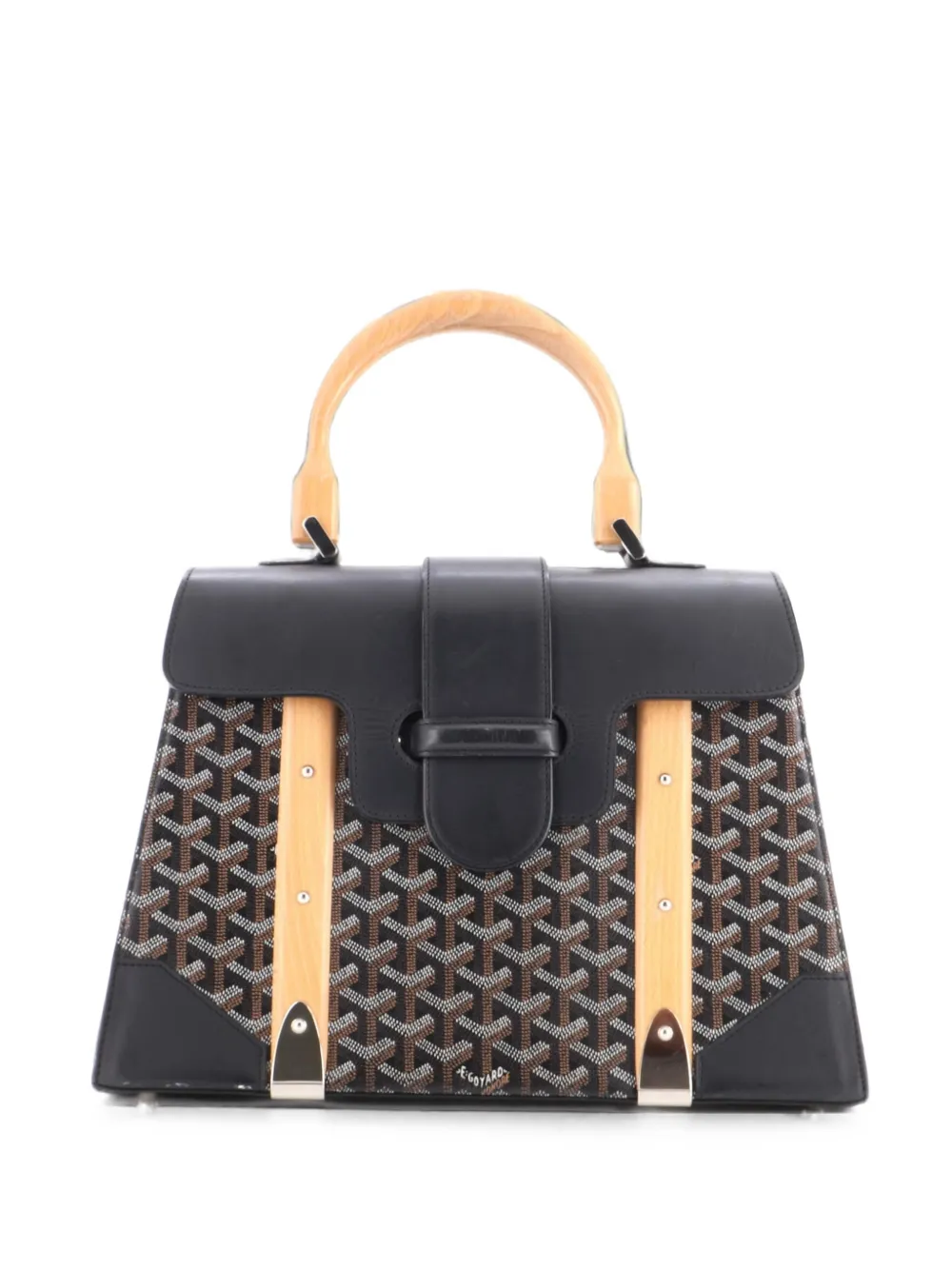 Goyard Pre-Owned sac à main Saigon en toile enduite avec sac à bandoulière MM - Noir