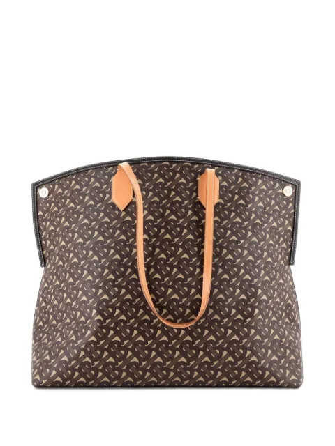 Burberry Pre-Owned tote Society grande de lona con monograma E