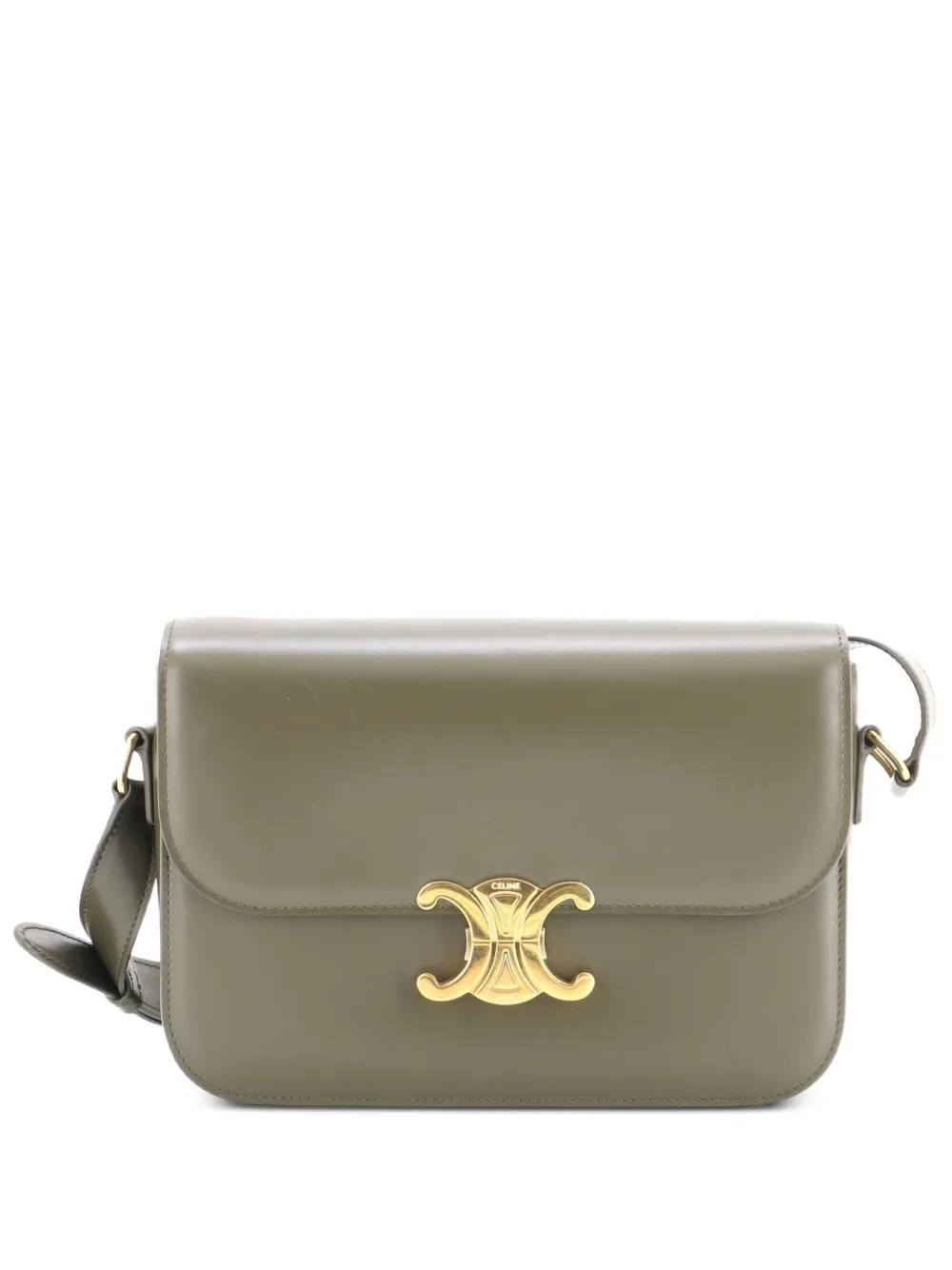 Celine Pre-Owned Triomphe Shoulder Bag Smooth Calfskin Medium crossbody bag - Verde