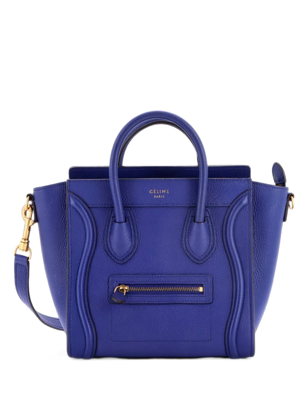 Celine Pre-Owned Luggage Bag Grainy Leather Nano crossbody bag - Blau