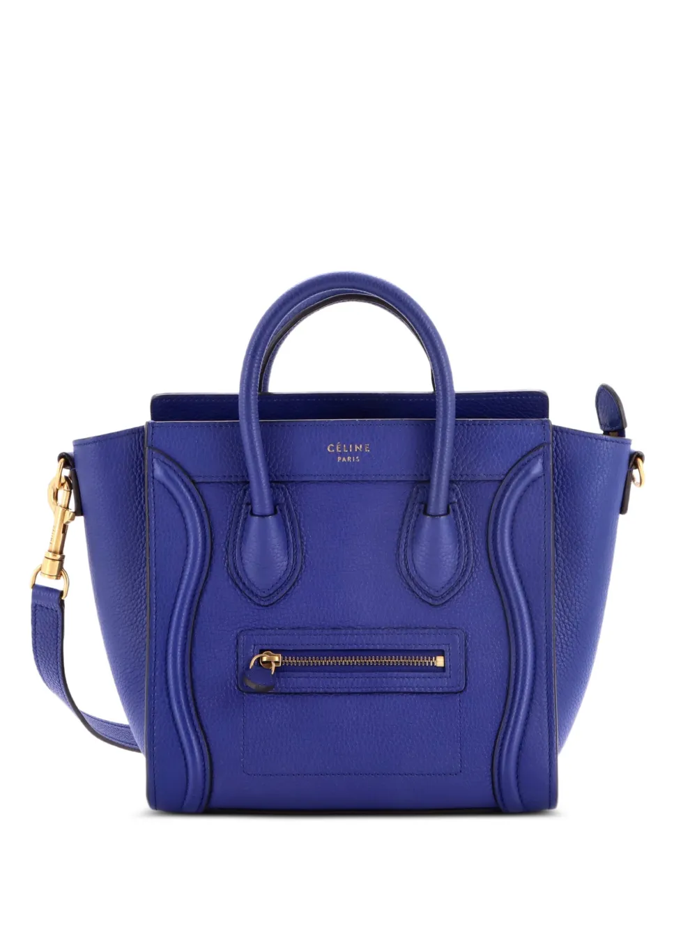 Celine Pre-Owned Luggage Bag Grainy Leather Nano crossbody bag - Blau