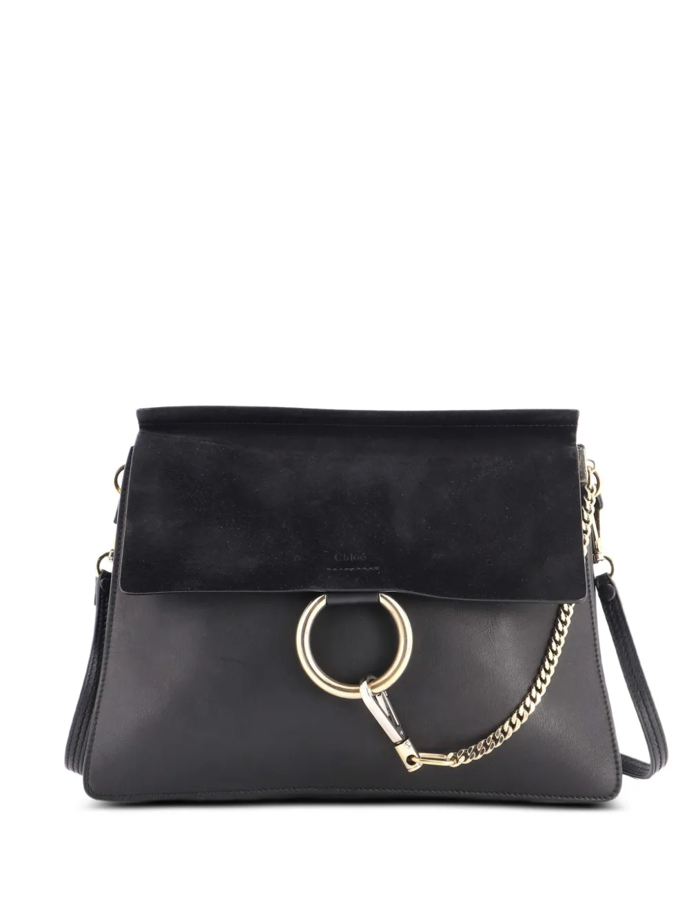 Chloé Pre-Owned Faye Leather and Suede Medium shoulder bag - Schwarz