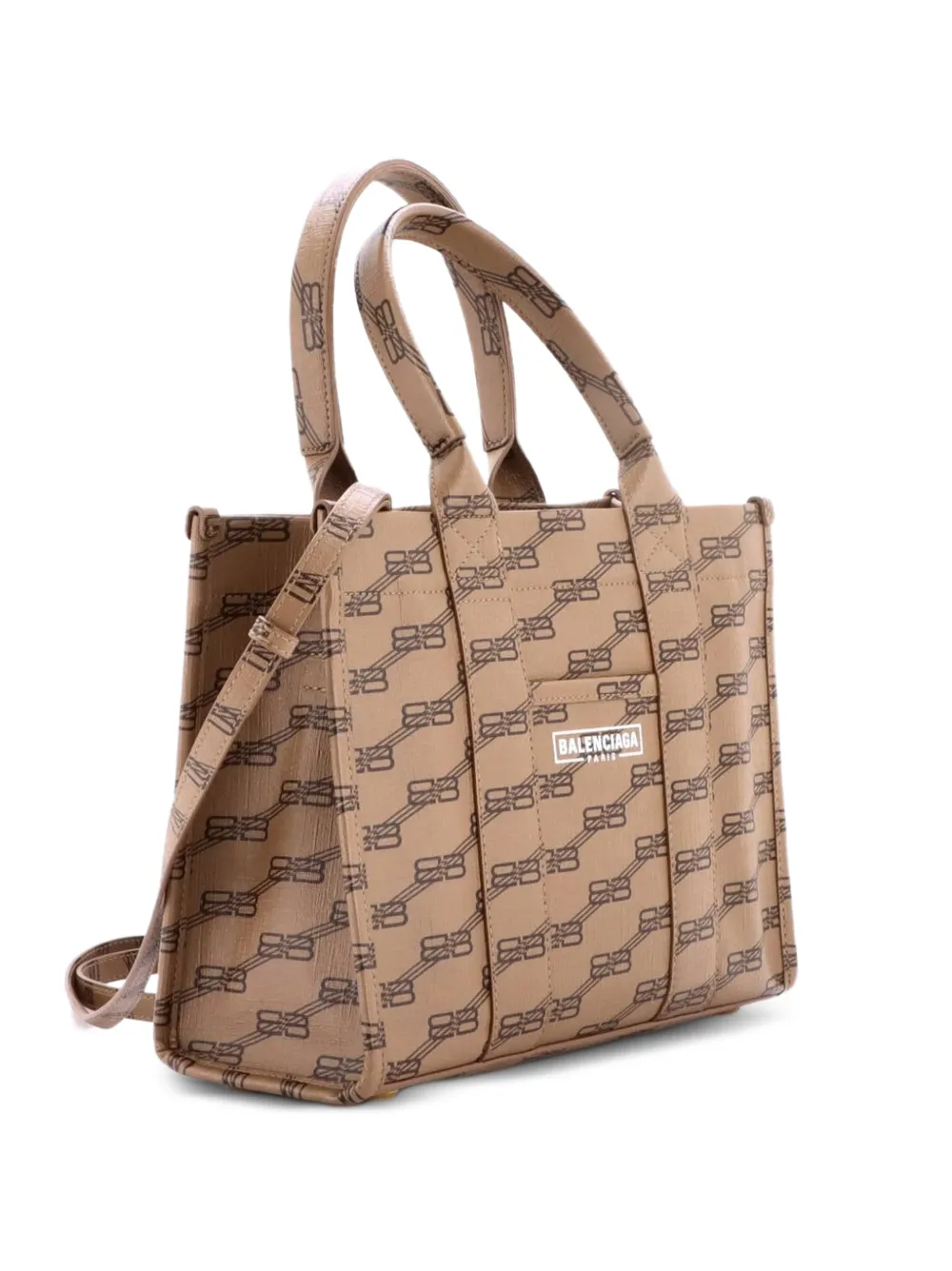 Balenciaga Pre-Owned Hardware BB Monogram Coated Canvas Small tote bag - Braun