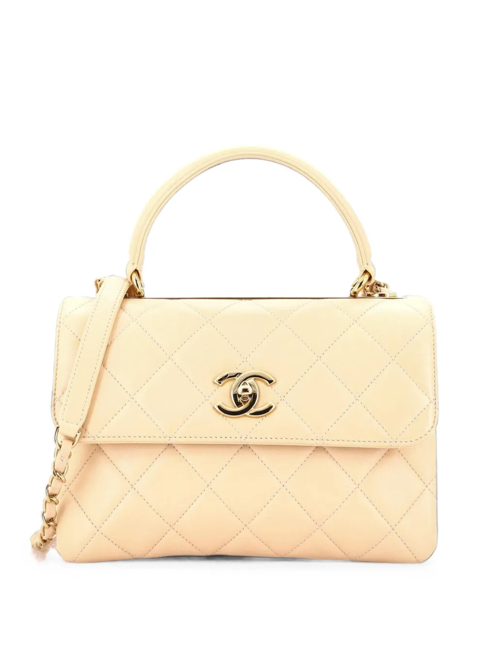 CHANEL Pre-Owned Trendy CC Top Handle Bag Quilted Lambskin Small shoulder bag - Toni neutri