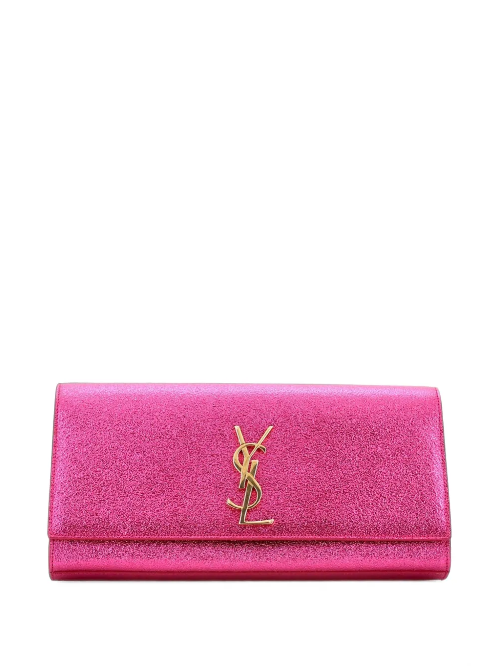 Saint Laurent Pre-Owned Classic Monogram Metallic Calfskin Long clutch bag - Rosa