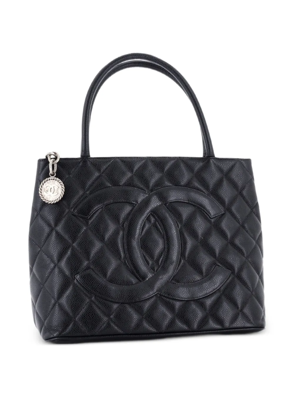 CHANEL Pre-Owned Medallion Quilted Caviar tote bag - Black