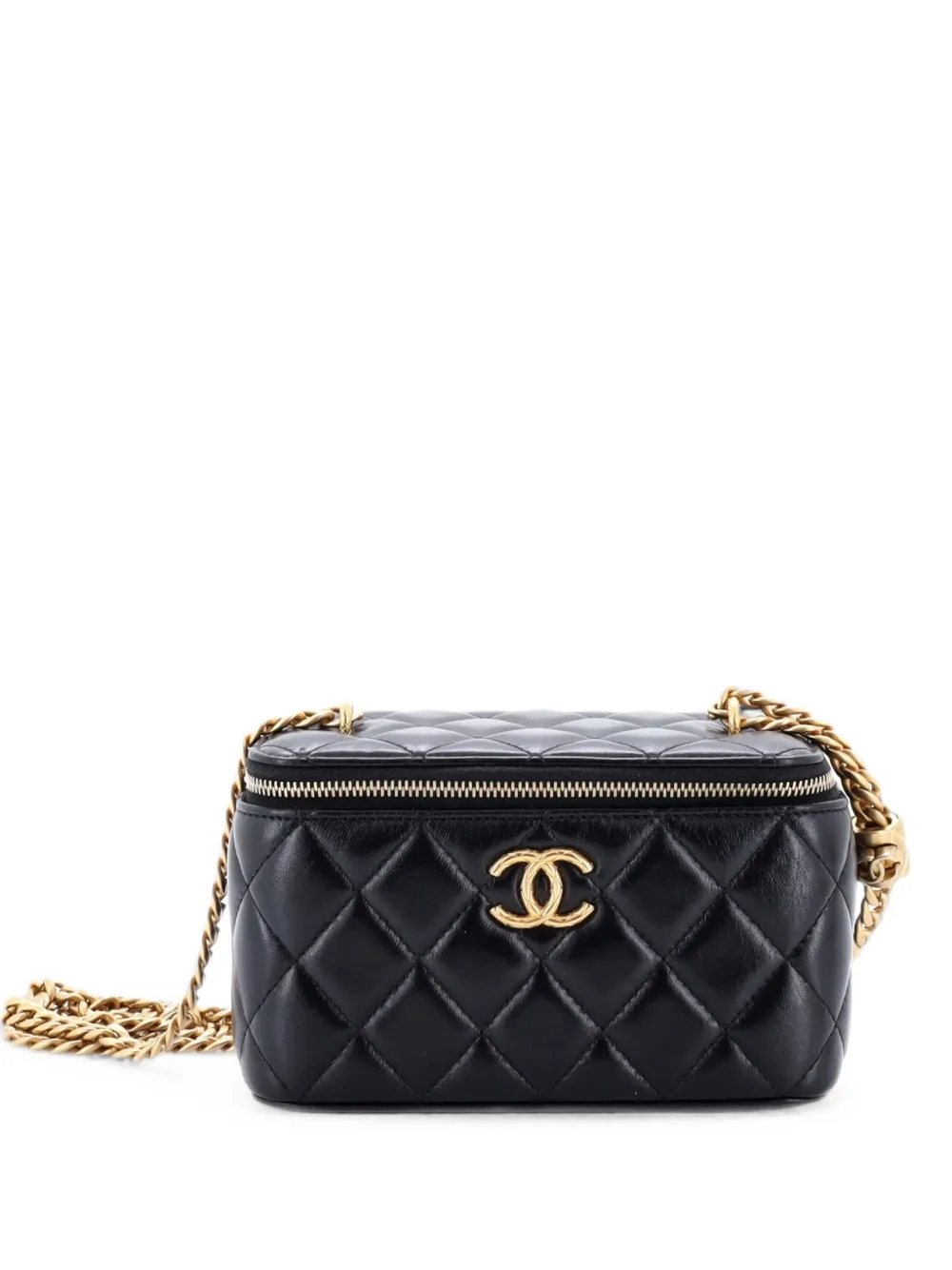CHANEL Pre-Owned All Slide Long Vanity Case with Chain Quilted Lambskin Small crossbody bag - Nero