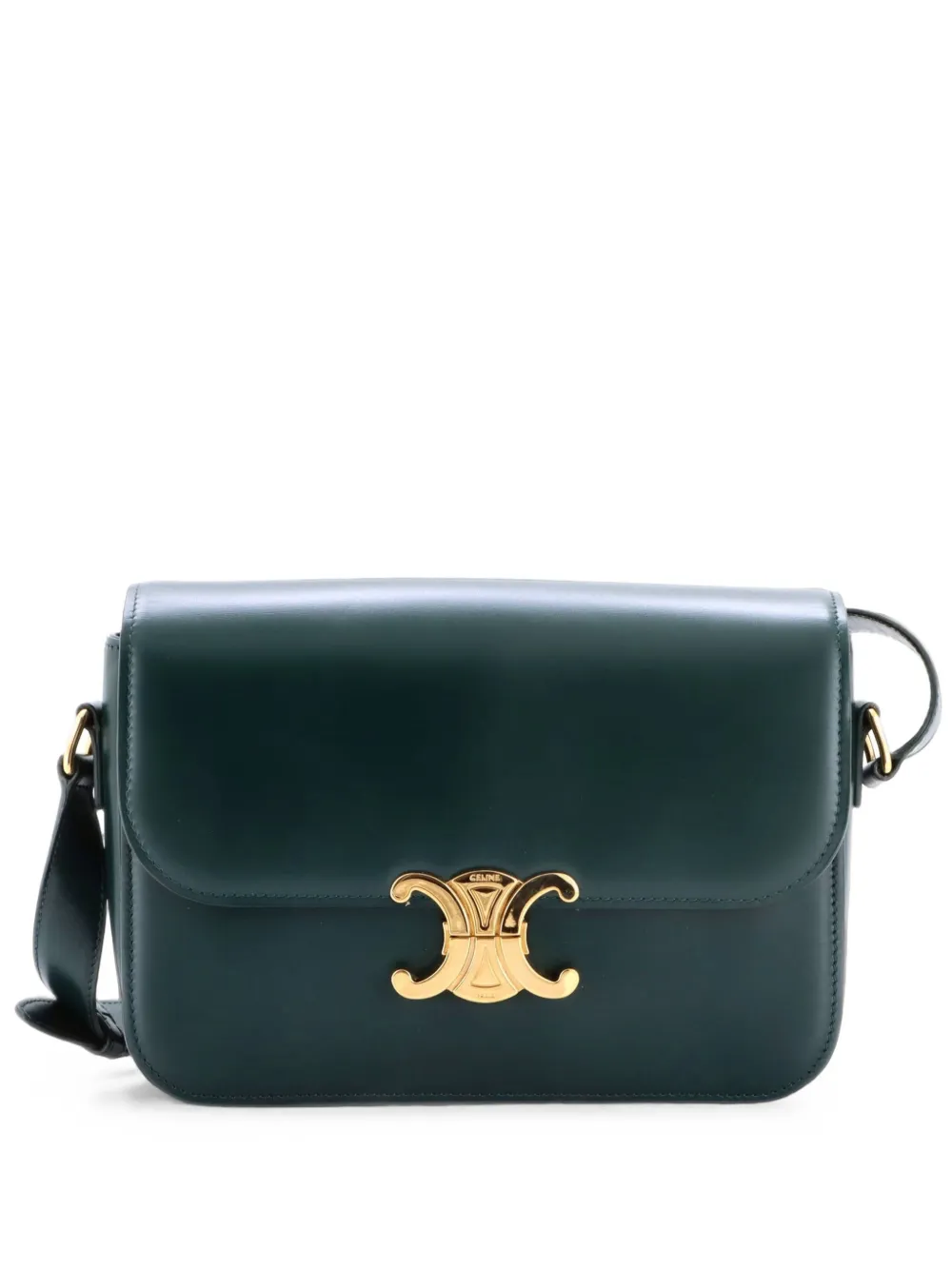 Celine Pre-Owned Triomphe Shoulder Bag Smooth Calfskin Medium crossbody bag - Verde