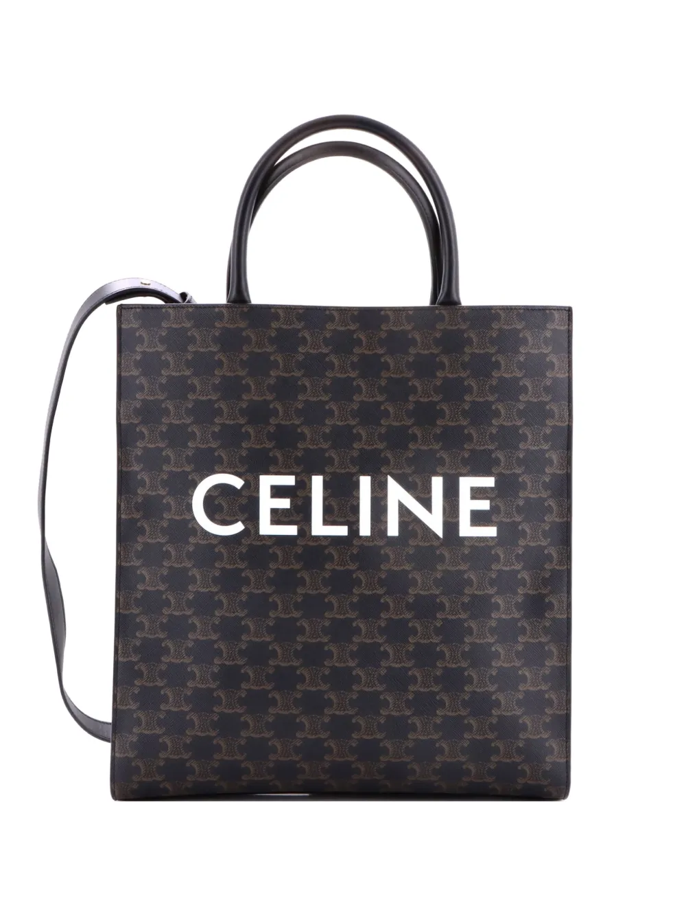 Celine Pre-Owned Vertical Cabas Triomphe Coated Canvas Medium tote bag - Nero