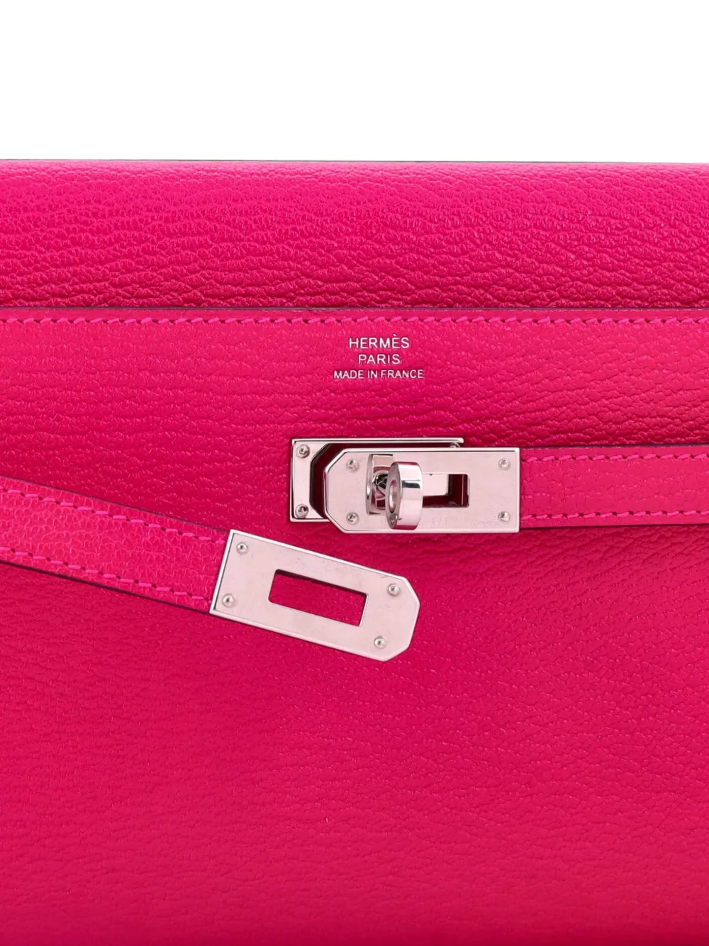 Pre-owned Hermes Kelly To Go Wallet Chevre Mysore Crossbody Bag In Pink