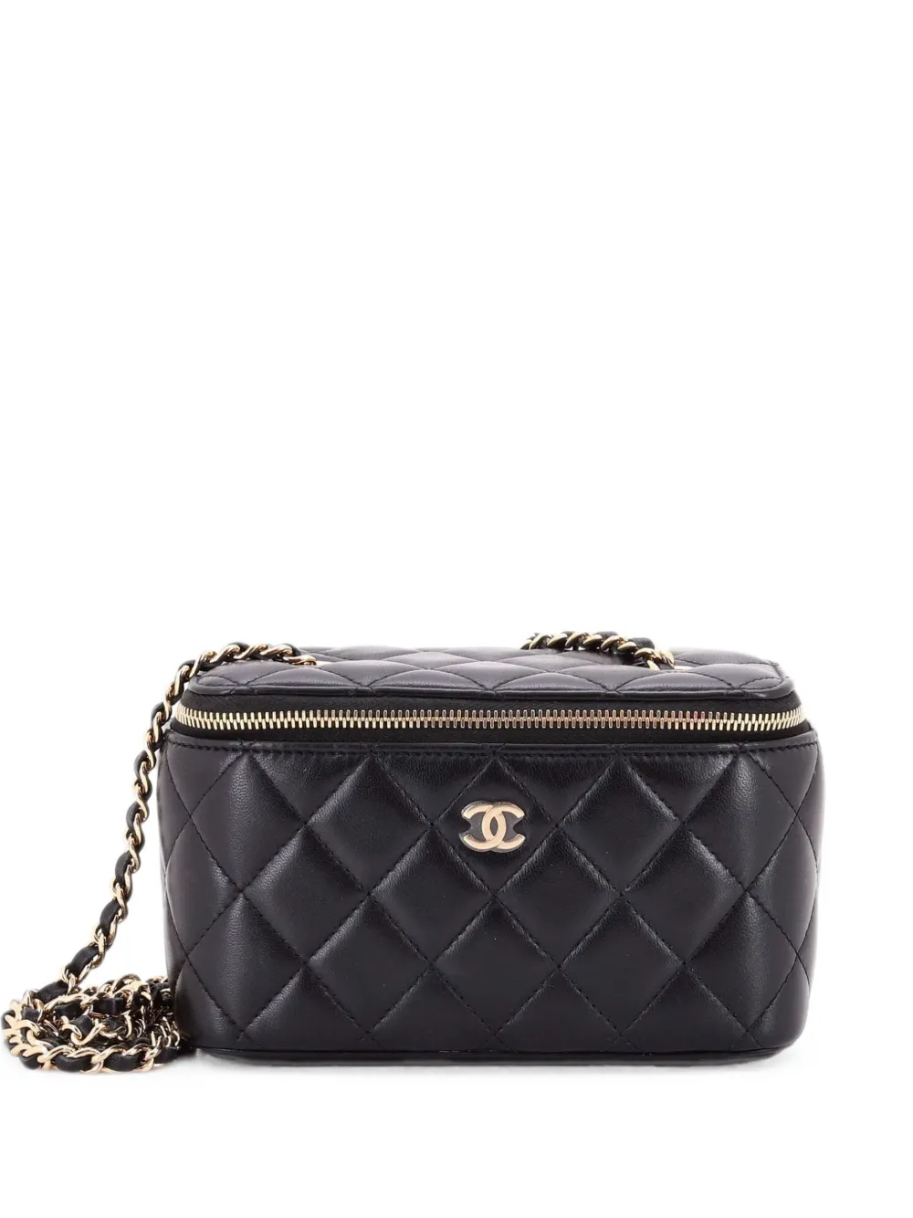 CHANEL Pre-Owned Classic Vanity Case with Chain Quilted Lambskin Small clutch bag - Nero