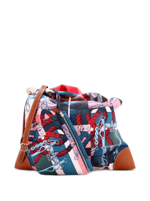 Hermès Pre-Owned sac à main Silky City Bag en soie et cuir GM imprimé