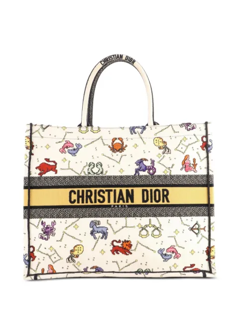 Christian Dior Pre-Owned tote Book grande de lona bordada