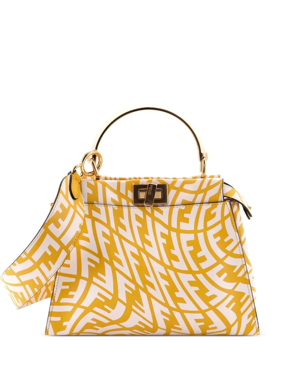 Fendi Pre-Owned Peekaboo Bag Vertigo Zucca Leather Mini satchel - Gelb