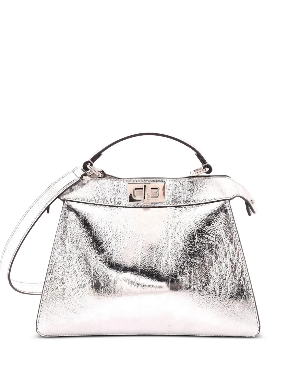 Fendi Pre-Owned Peekaboo ISeeU Bag Metallic Leather Small shoulder bag - Silber