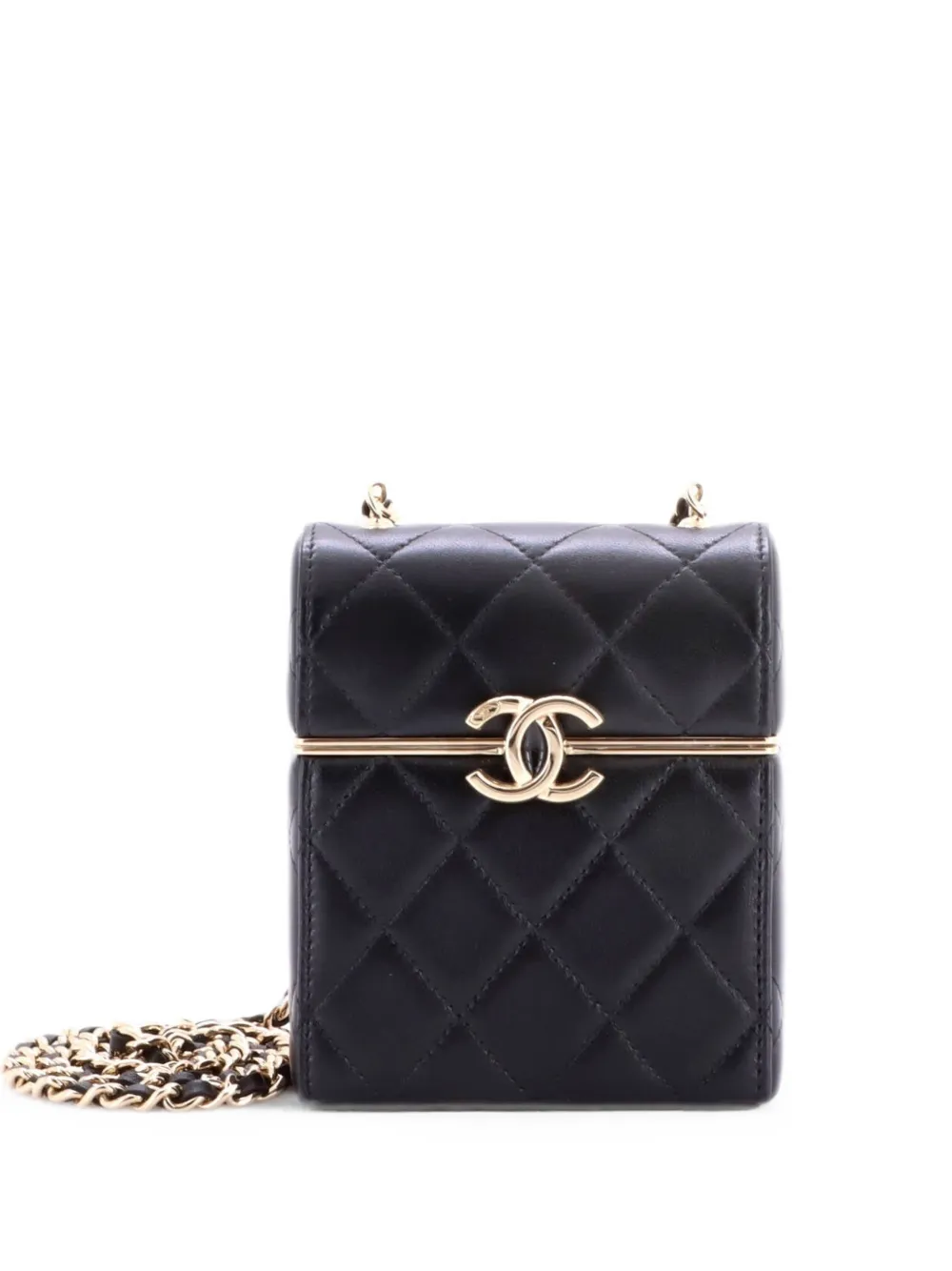 CHANEL Pre-Owned CC Box Vanity Case with Chain Quilted Lambskin Mini crossbody bag - Nero