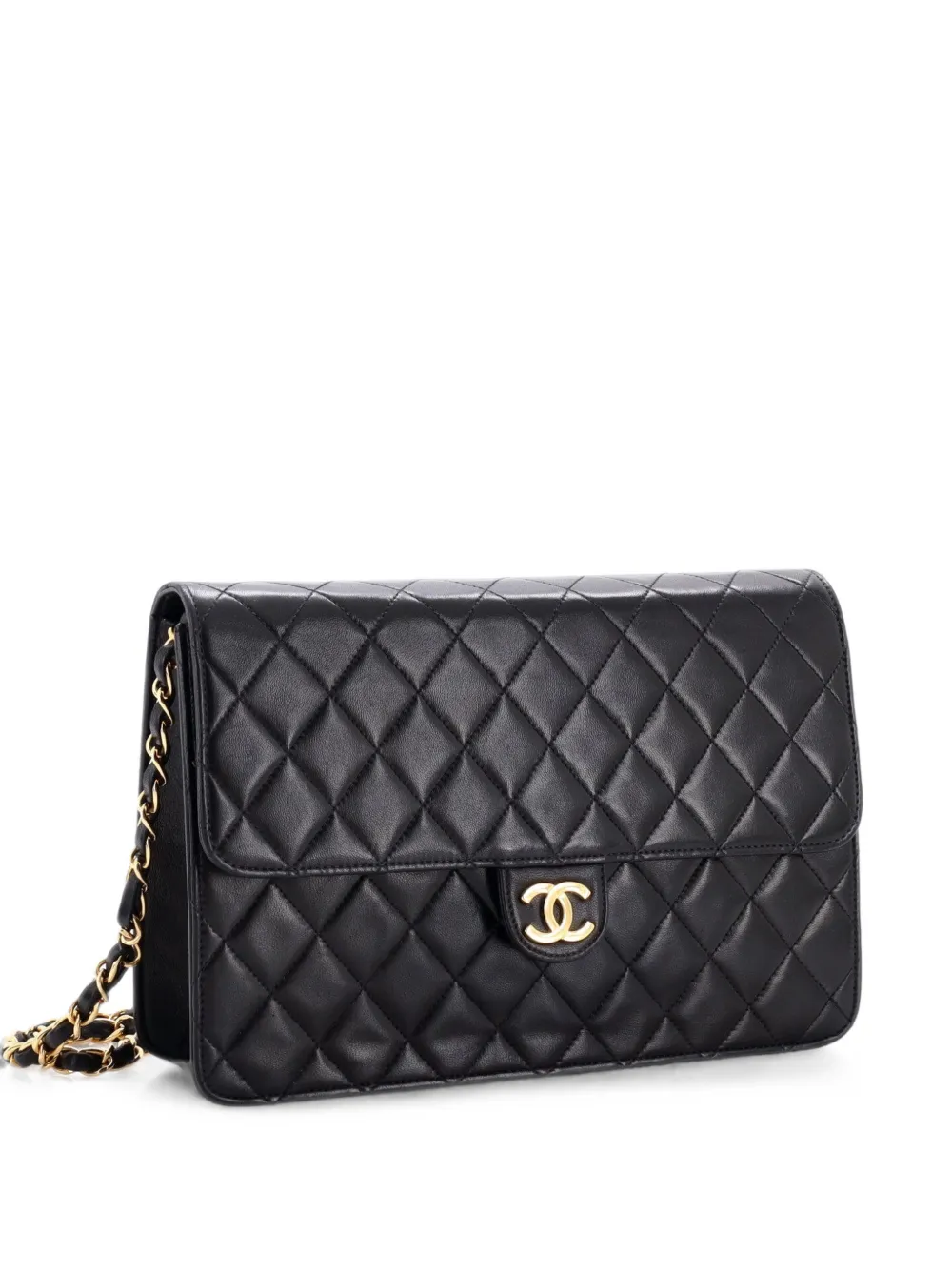 CHANEL Pre-Owned with Chain Quilted Leather Medium clutch bag - Nero