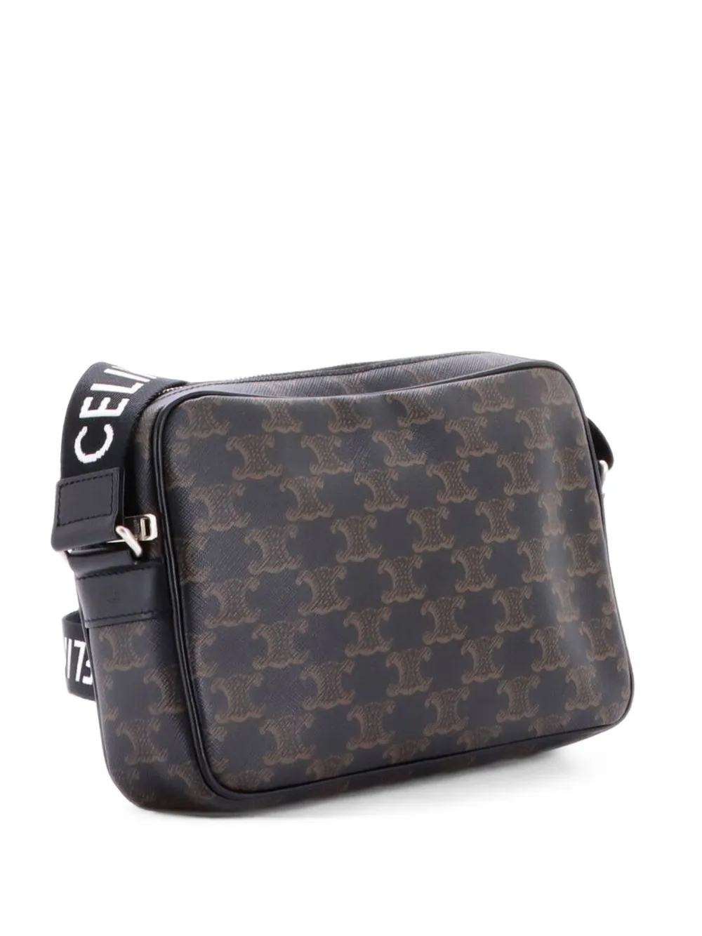 Celine Pre-Owned Messenger Bag Triomphe Coated Canvas Medium crossbody bag - Braun