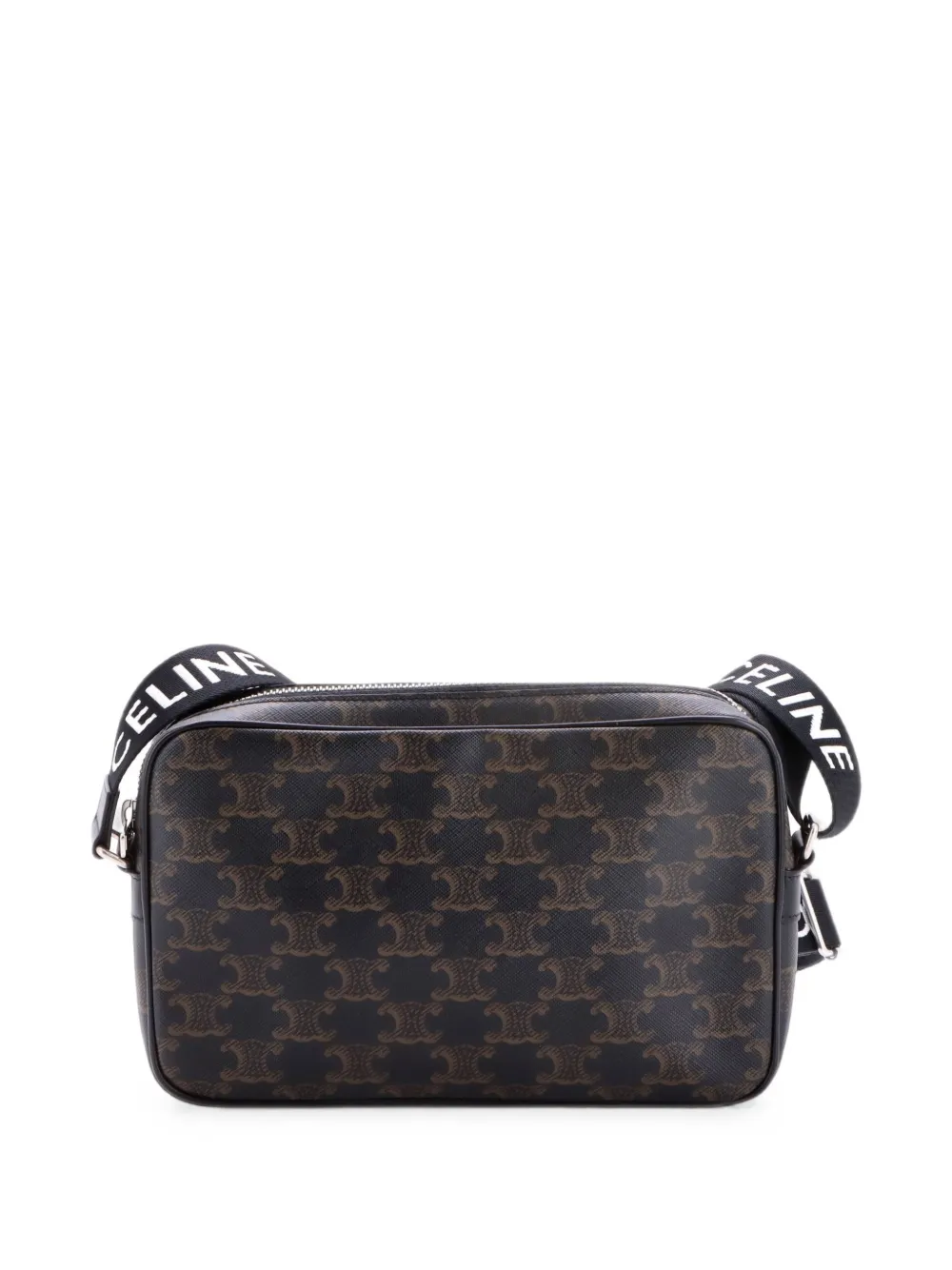 Celine Pre-Owned Messenger Bag Triomphe Coated Canvas Medium crossbody bag - Braun