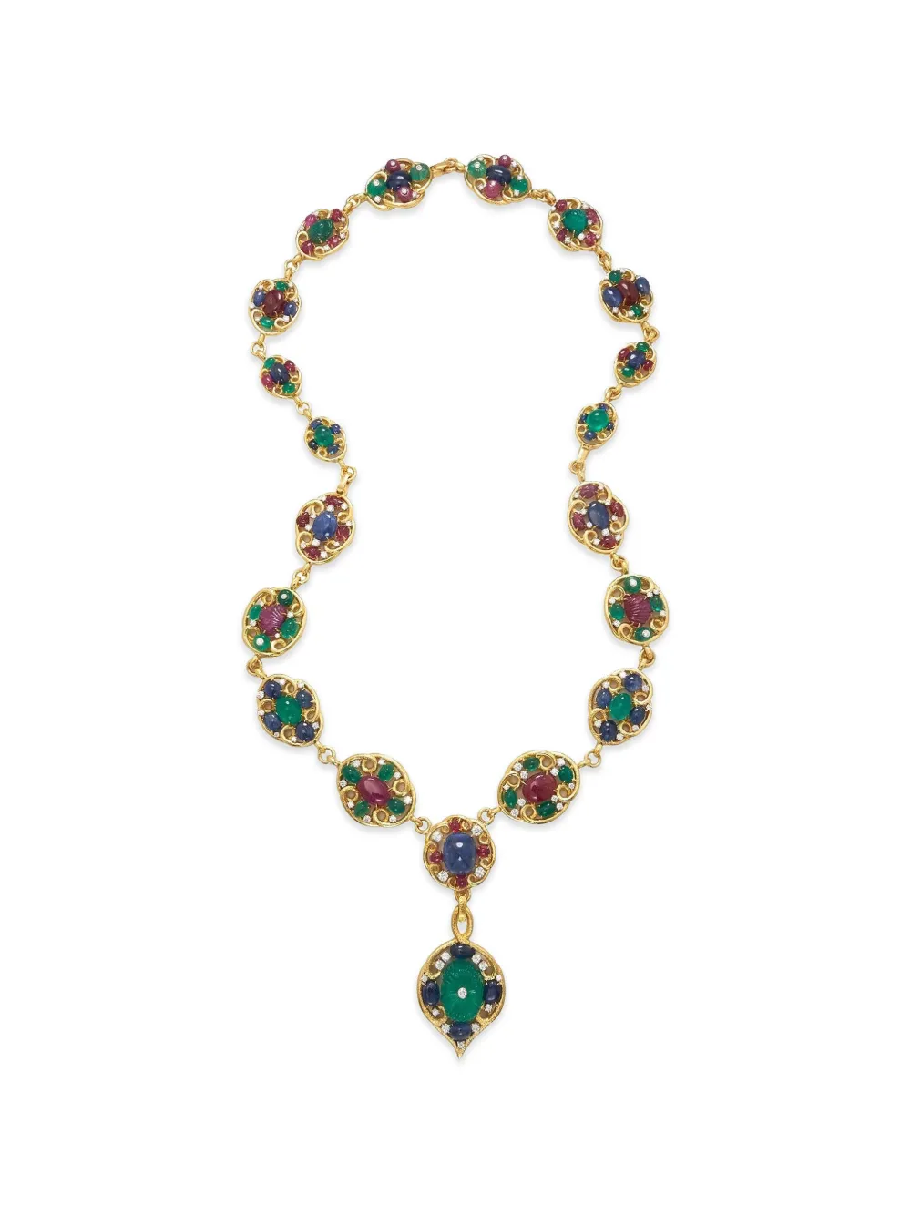 David Webb Arabesque multi-stone necklace - Gold