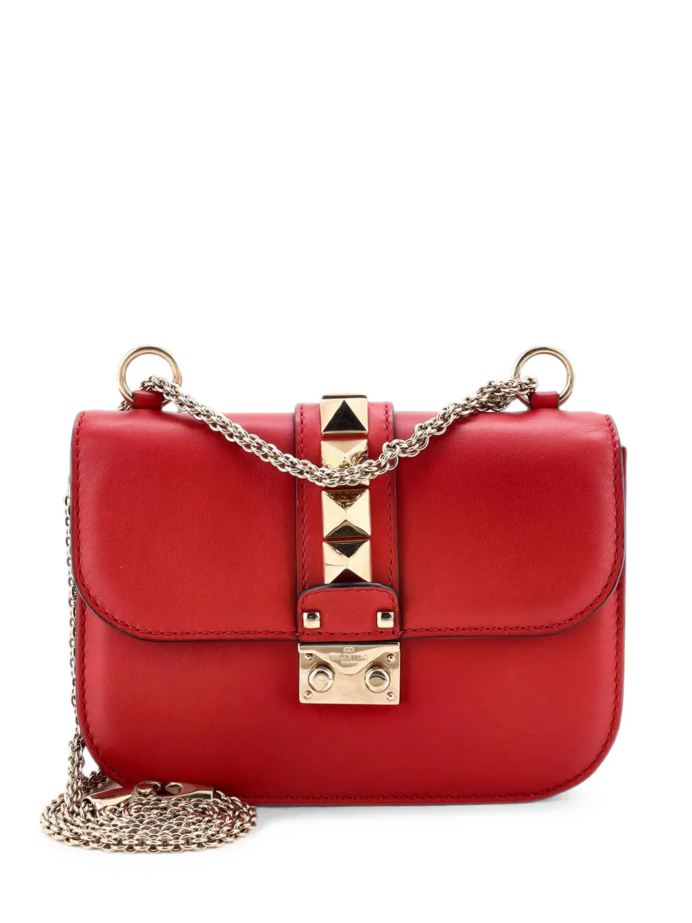 Valentino Garavani Pre-Owned Glam Lock Leather Small shoulder bag - Rot