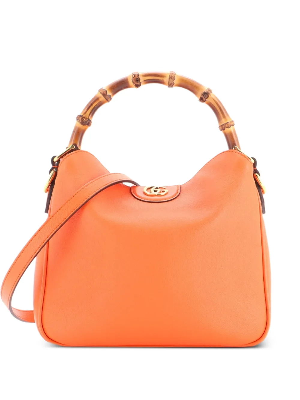 Gucci Pre-Owned Diana NM Bamboo Shoulder Bag Leather Small tote bag - Orange