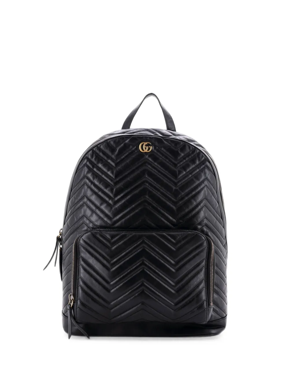Gucci Pre-Owned sac à dos GG Marmont médium en cuir matelassé à poche - Noir Gucci Pre-Owned sac à dos GG Marmont médium en cuir matelassé à poche - Noir