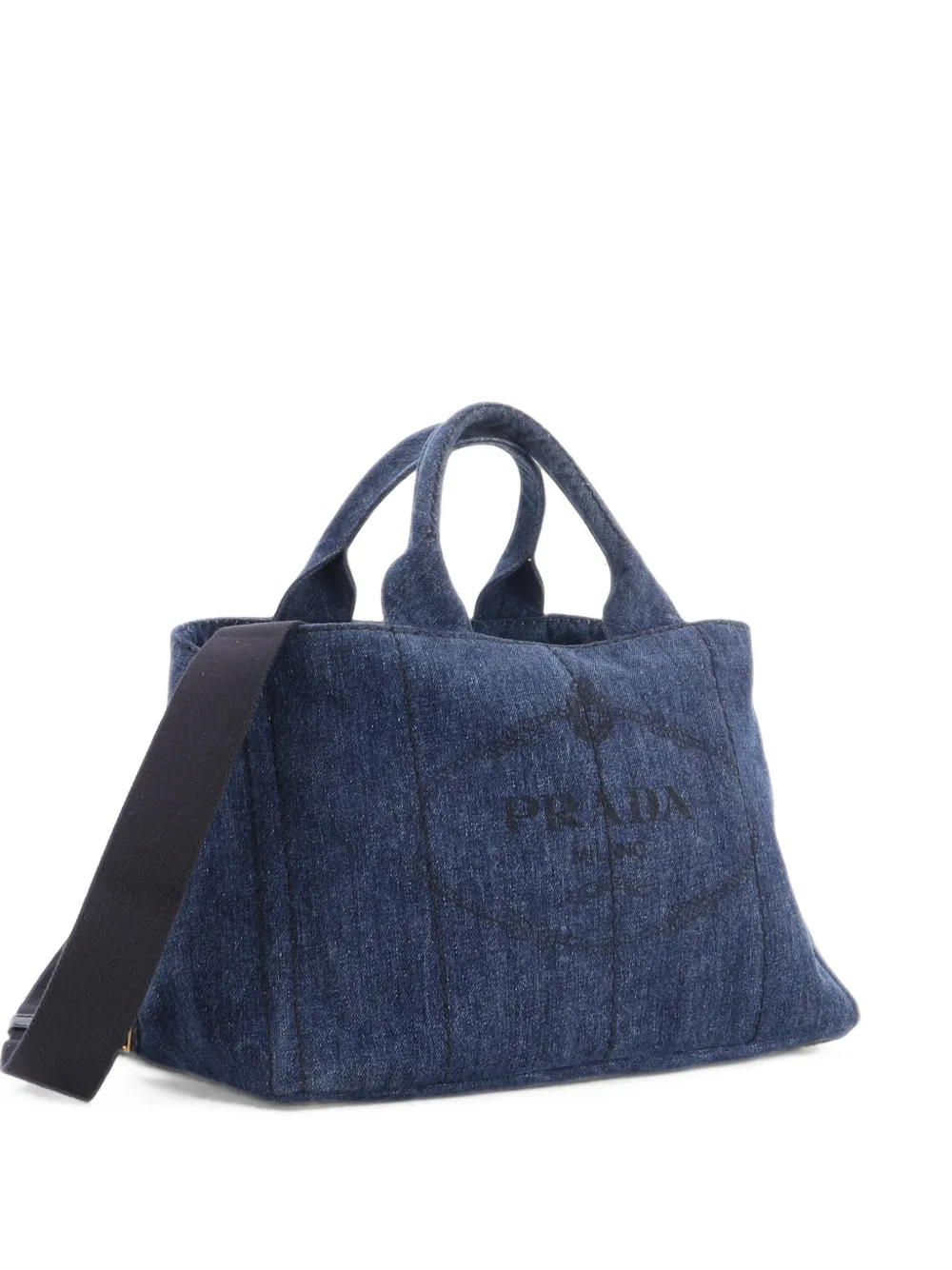 Prada Pre-Owned cabas Canapa Convertible en jean format moyen - Bleu