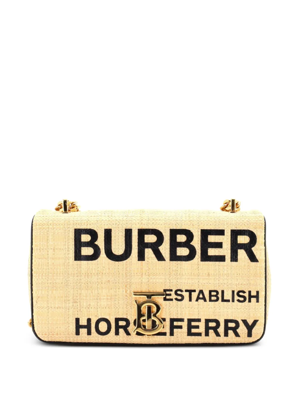 Burberry Pre-Owned Lola Printed Raffia Small shoulder bag - Braun
