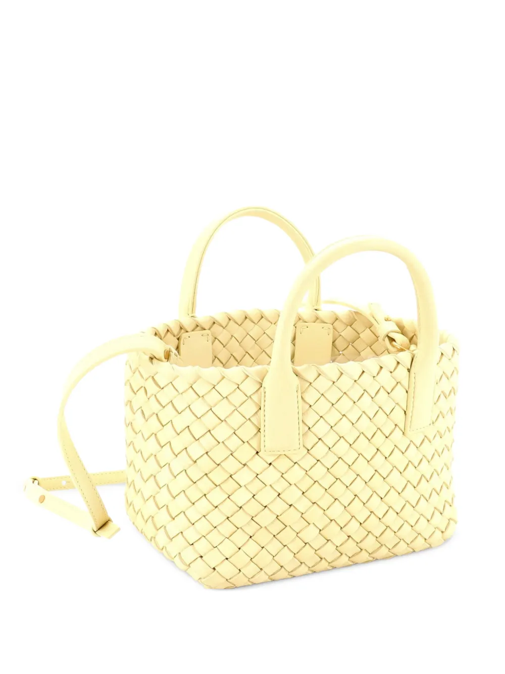 Bottega Veneta Pre-Owned mini sac cabas Cabat en cuir nappa Intrecciato - Jaune