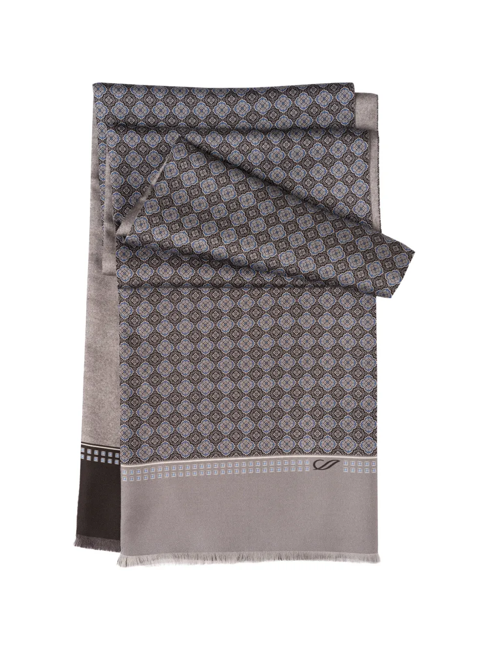 Elizabetta Palazzo medallion-print reversible scarf - Grigio