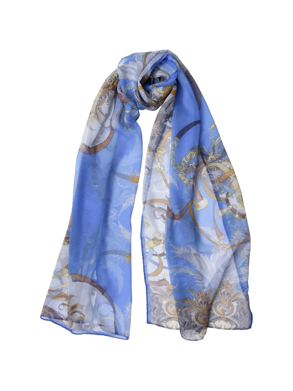 Elizabetta Alessandra equestrian-print scarf - Blu