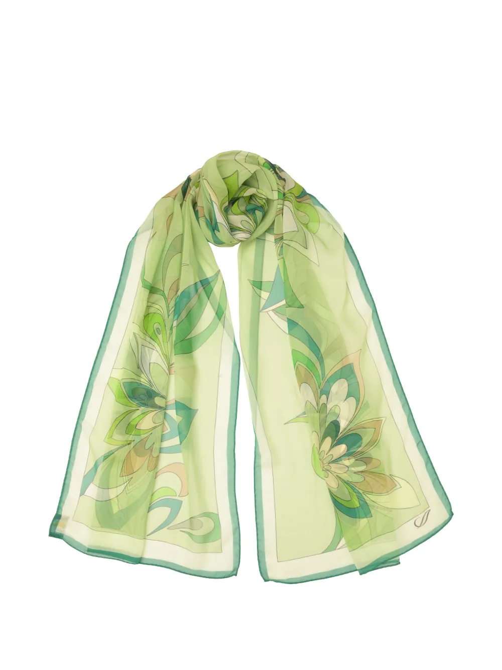 Elizabetta Liana Floral-print Scarf In Green