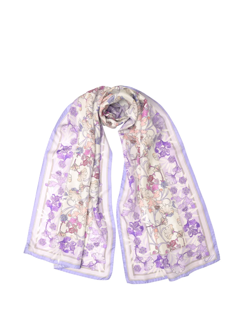 Elizabetta Ofelia Floral-print Scarf In Blue