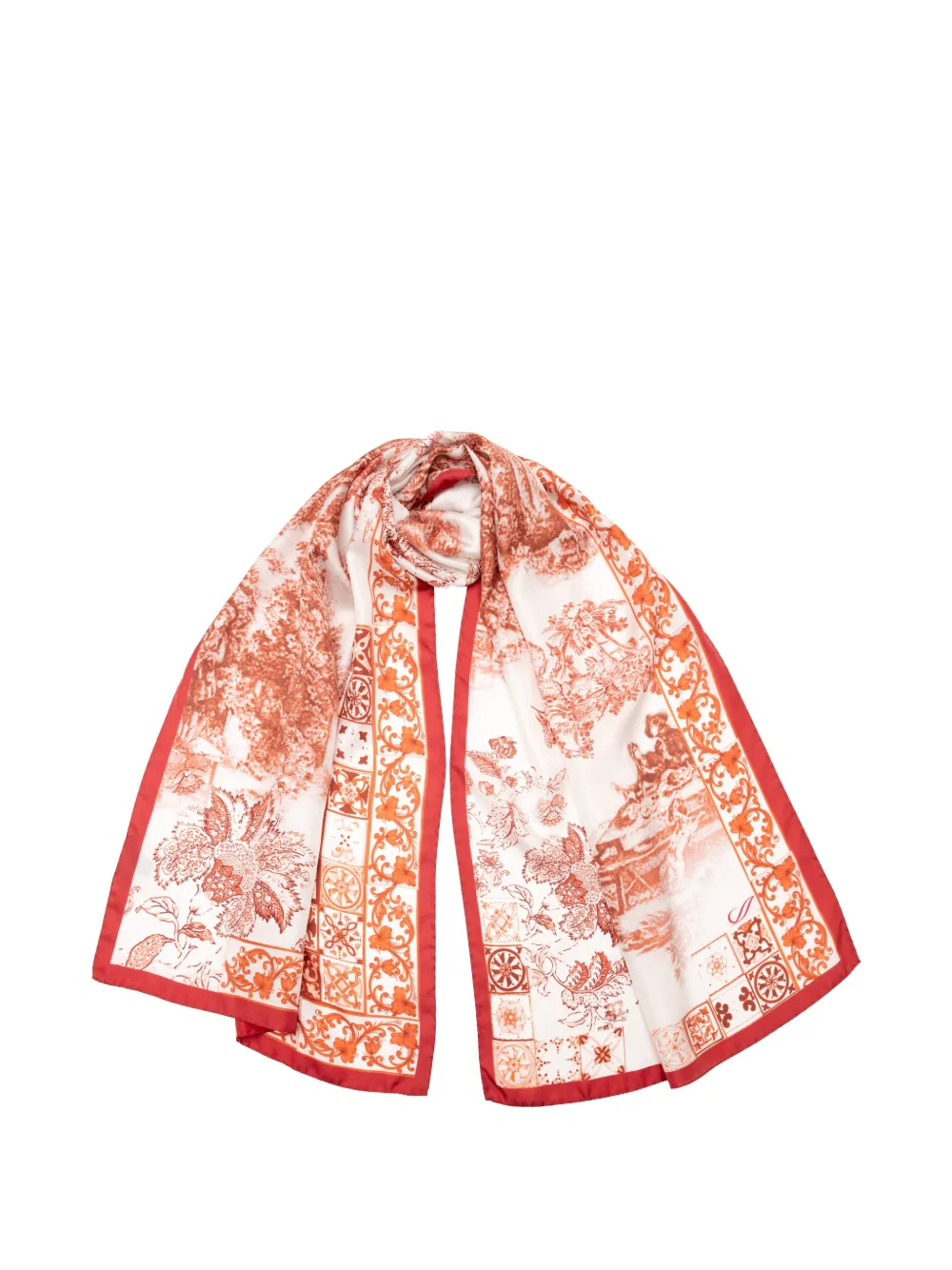 Elizabetta Toile De Jouy Silk Scarf In Multi