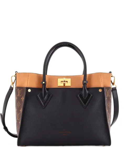 Louis Vuitton Pre-Owned On My Side Leather with Monogram Canvas MM tote bag