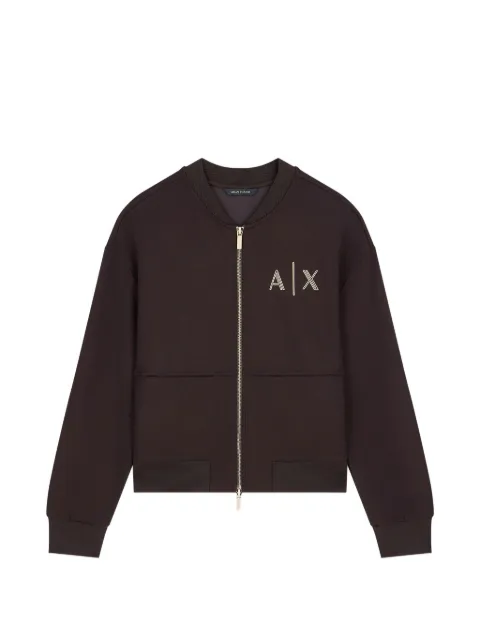 Armani Exchange logo-plaque zip-up jacket
